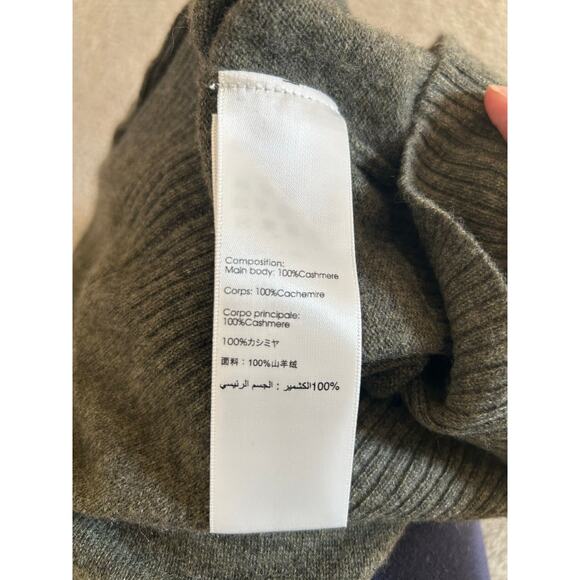 3.1 Phillip Lim Cashmere Sweater Mock Neck Pullover 3/4 Sleeve Green XS - Picture 7 of 8